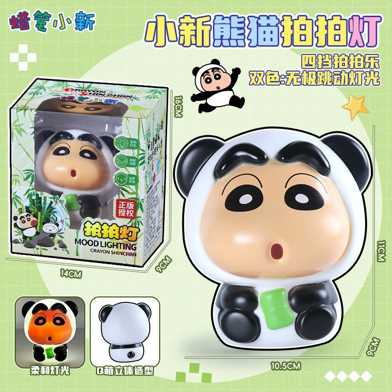 【魔卡丘】正版現貨 蠟筆小新 枕頭小夜燈 拍拍燈 可語音開關 送禮 氛圍燈 新之助 規格圖片 2