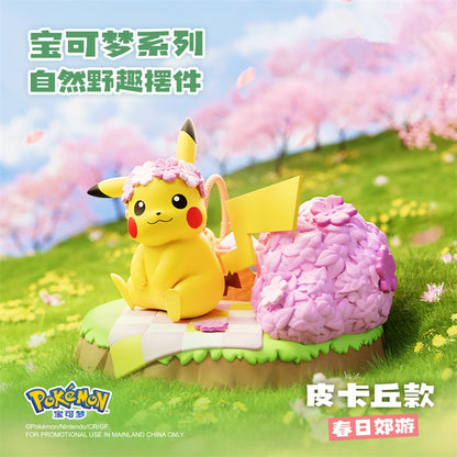 【冉紅】正版現貨 寶可夢 皮卡丘 自然野趣系列 潮玩場景桌面擺件 可達鴨 妙蛙種子 手辦 送禮 商品圖片 1