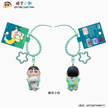 【千寶】現貨 蠟筆小新 第8代睡衣系列 鑰匙扣 鑰匙圈 掛飾 吊飾 掛件 機車 新之助 禮物 小白 商品圖片 1