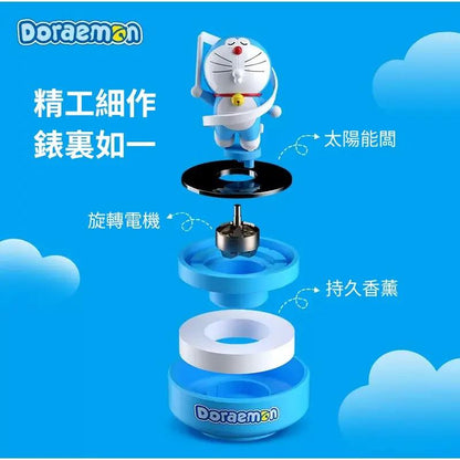 【洛克空間】正版 哆啦A夢 太陽能發電旋轉香薰 免電池 車載 汽車 內飾 小叮噹 香水 擺件 商品圖片 2