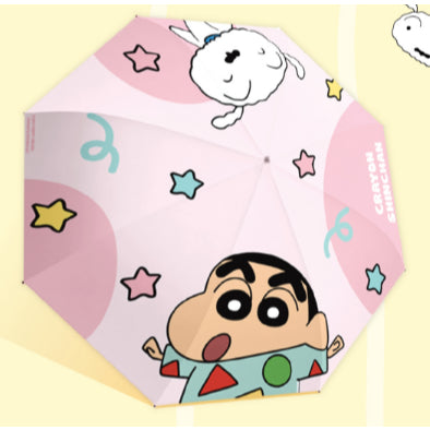 【梔遇】正版現貨 蠟筆小新 手動傘 晴雨兩用 睡衣小新 雨具 黑膠 防曬 遮陽傘 雨傘 太陽傘 新之助 小白 商品圖片 2