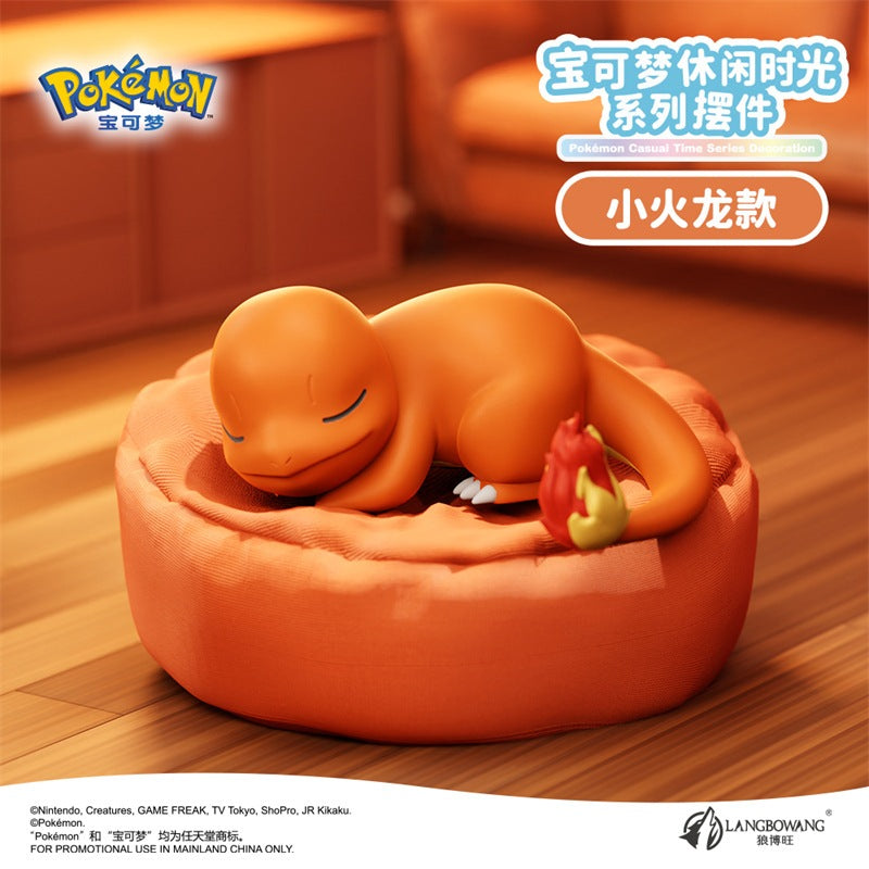 【冉紅】正版現貨 寶可夢 皮卡丘 小火龍 喵喵 公仔 擺件 休閒時光系列 睡姿二代 車載 送禮 商品圖片 3