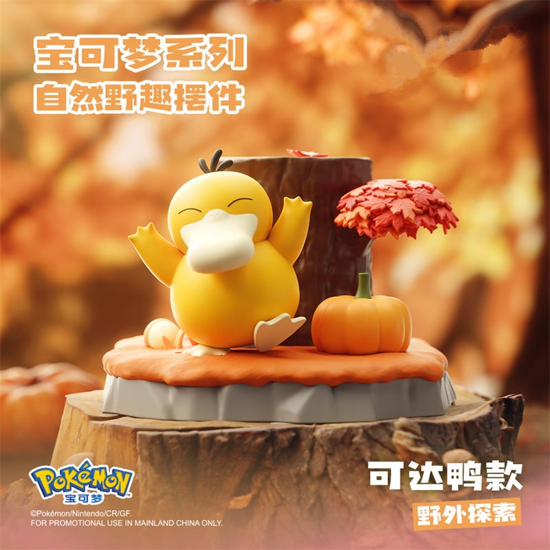 【冉紅】正版現貨 寶可夢 皮卡丘 自然野趣系列 潮玩場景桌面擺件 可達鴨 妙蛙種子 手辦 送禮 商品圖片 3