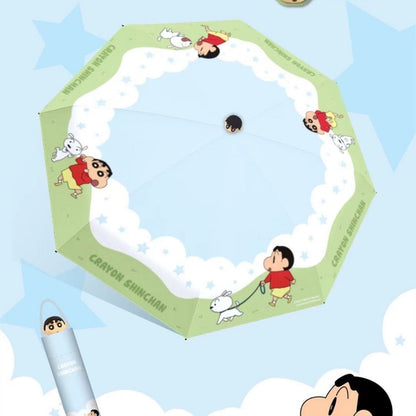 【梔遇】正版現貨 蠟筆小新 硅膠公仔雨傘 遮陽傘 太陽傘 折疊傘 晴雨兩用 防曬 防紫外線 可愛 高顏值 梔遇 黑膠雨傘 商品圖片 4