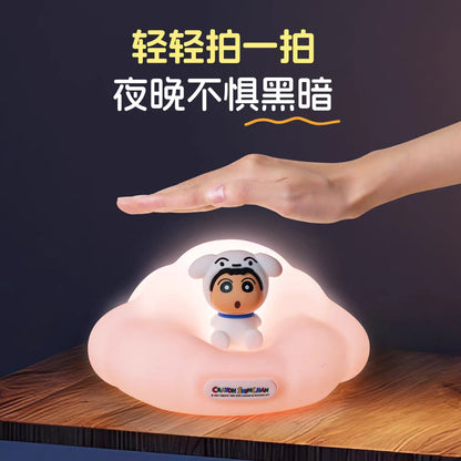 【嘉語】正版現貨 蠟筆小新 小夜燈 睡眠燈 拍拍燈 硅膠雲朵盲盒款 可定時 送禮 新之助 商品圖片 4