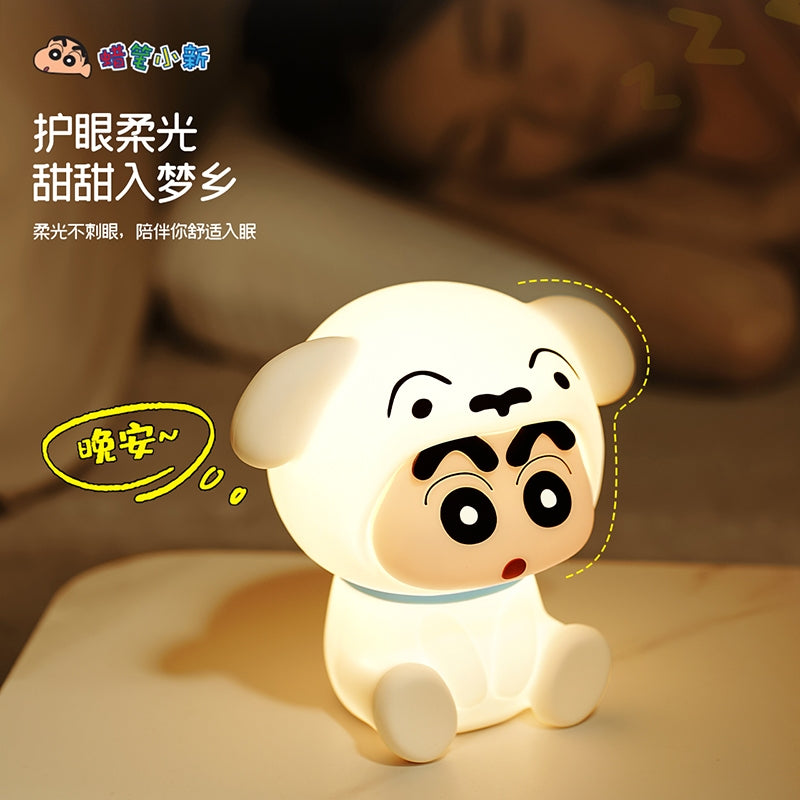 【衛青】現貨 蠟筆小新 小白 小夜燈 拍拍燈 節能燈 牀頭燈 睡眠燈 無需電池 新之助 小白 商品圖片 5