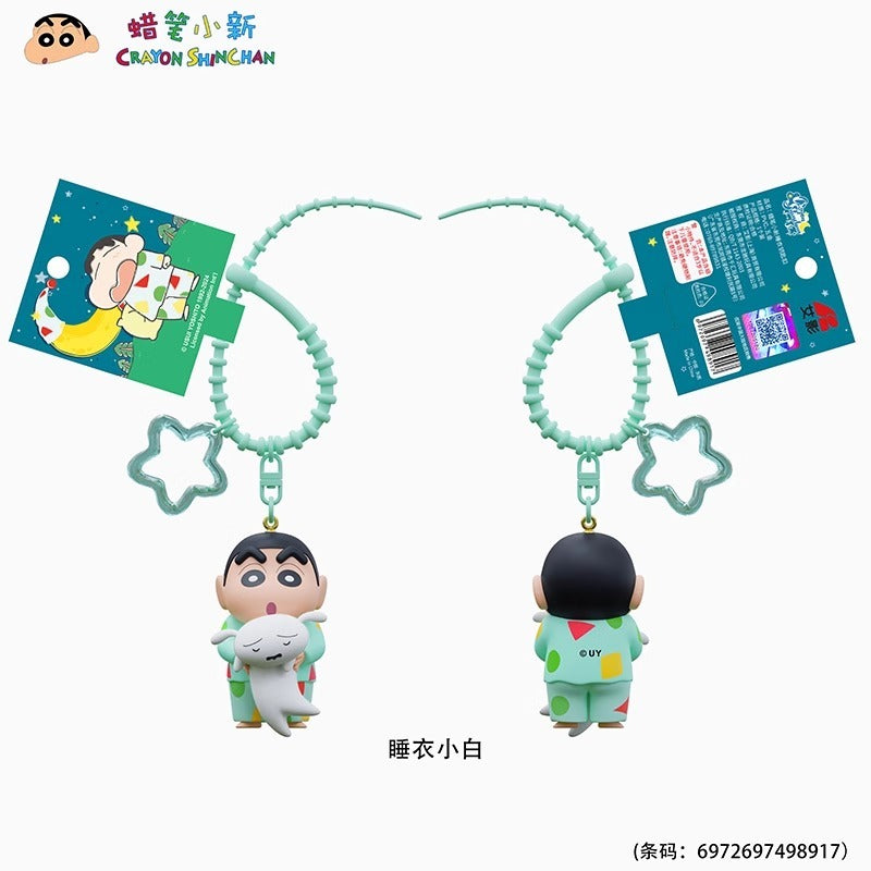 【千寶】現貨 蠟筆小新 第8代睡衣系列 鑰匙扣 鑰匙圈 掛飾 吊飾 掛件 機車 新之助 禮物 小白 規格圖片 2