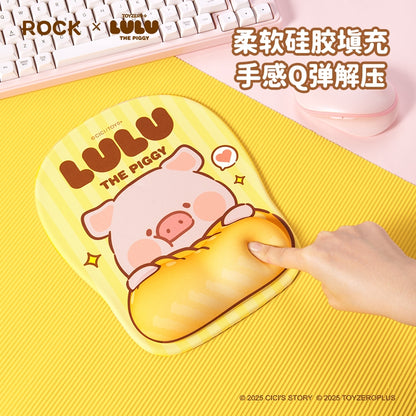 【洛克空間】現貨 lulu豬 滑鼠墊 鼠標墊 3D 桌墊 加厚防滑人體工學 送禮 規格圖片 2