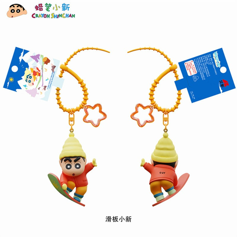 【千寶】現貨 蠟筆小新 冬天系列 鑰匙扣 鑰匙圈 掛飾 吊飾 掛件 機車 新之助 禮物 小白 第七代 規格圖片 3