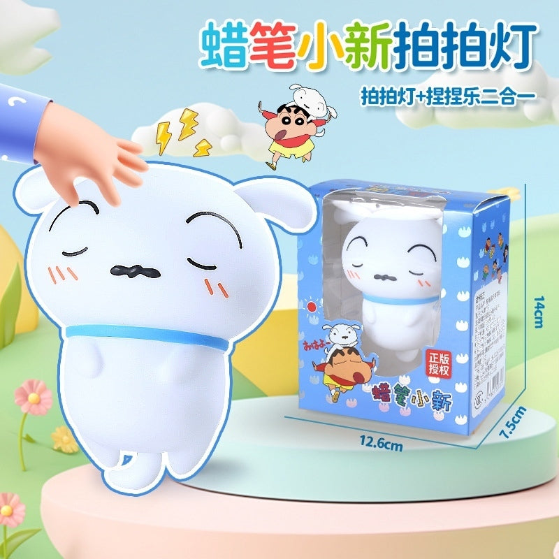 【衛青】現貨 蠟筆小新 小白 小夜燈 拍拍燈 節能燈 牀頭燈 睡眠燈 無需電池 新之助 小白 規格圖片 3