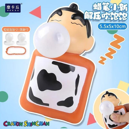 【魔卡丘】正版現貨 蠟筆小新 第二代吹泡泡 揹包吊飾 鑰匙圈 療癒 解壓 公仔 桌面擺件 包包掛件 新之助 小葵 送禮 規格圖片 6